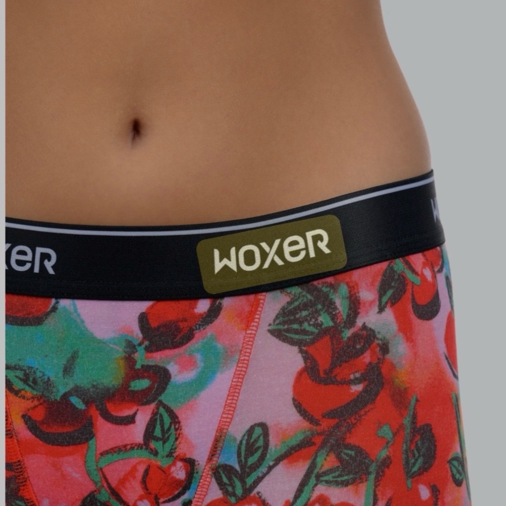 WOXER Bold Printed Cherries  Boyshorts in soft modal fabric, Size: Medium